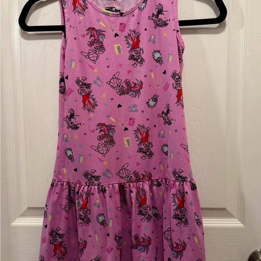 DreamWorks Trolls World Tour Pink sleeveless Dress girls M 7/8